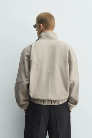 Замшевая куртка свободного кроя- Заказать в России