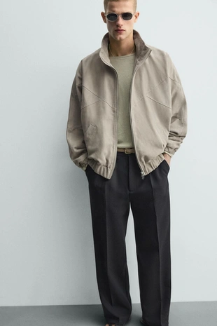 Замшевая куртка свободного кроя- Заказать в России