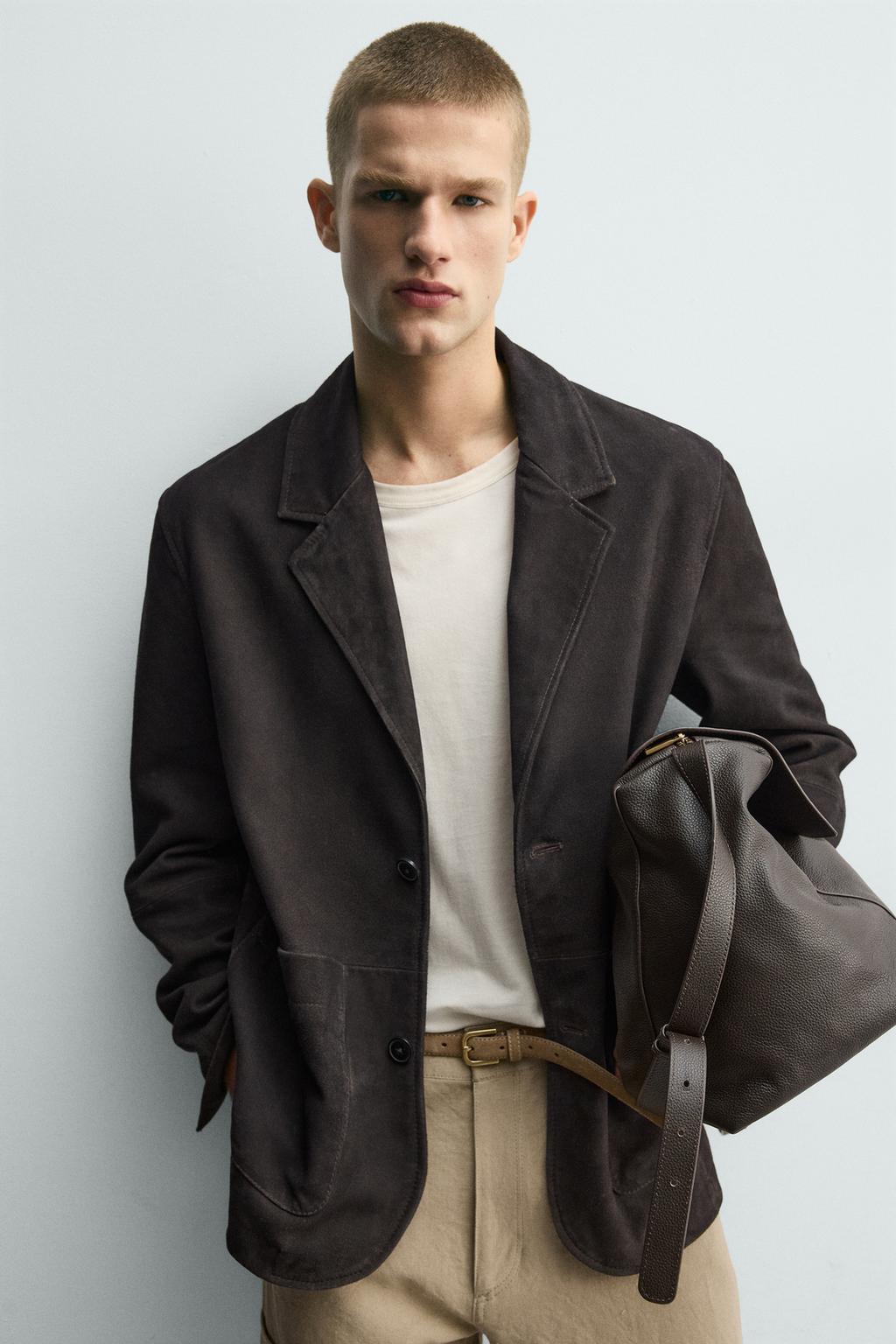 БЛЕЙЗЕР ИЗ ЗАМШИ С ЭФФЕКТОМ ПОТЕРТОСТИ