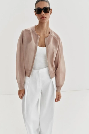 Трикотажный бомбер- Заказать в России