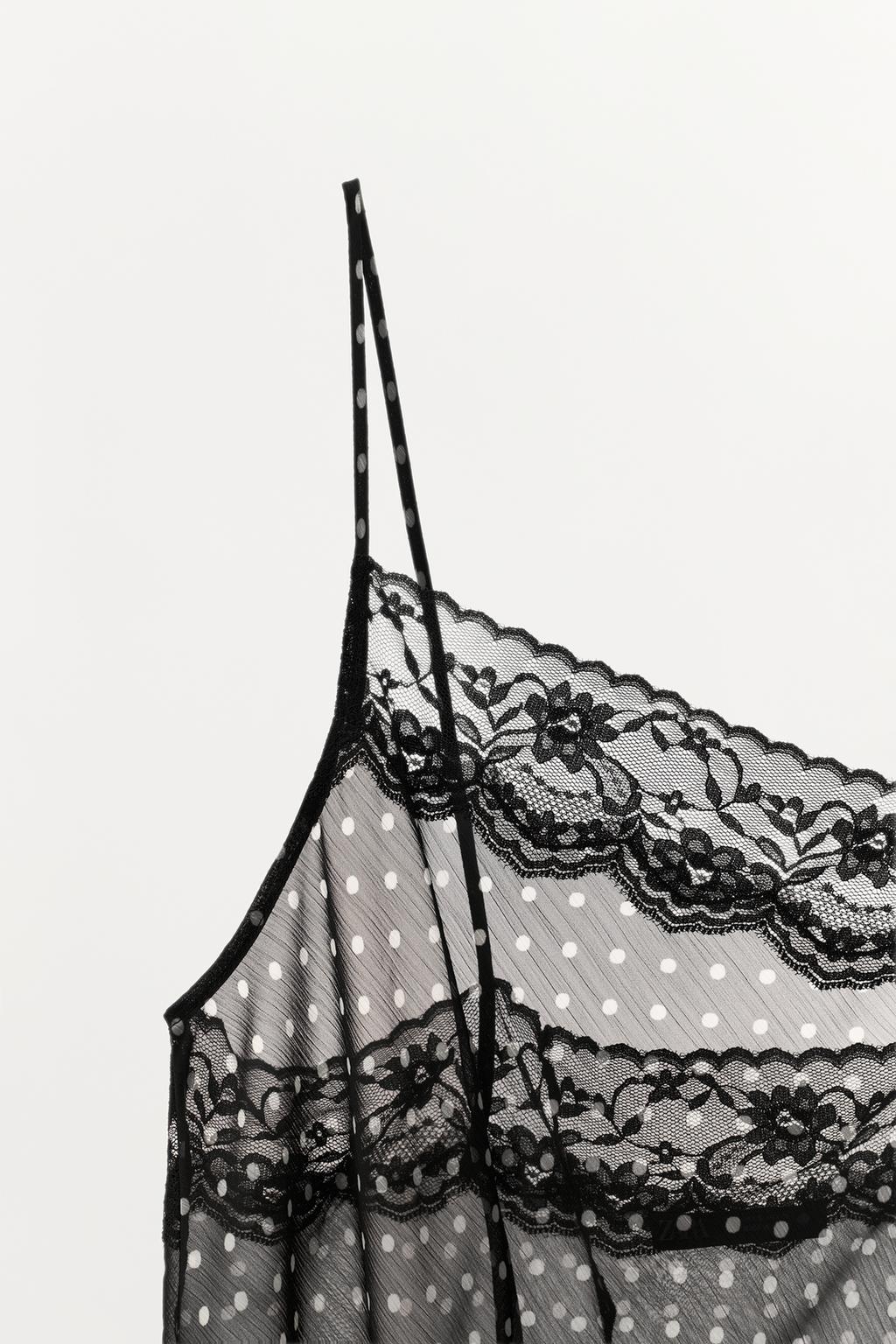 ТОП В ГОРОШЕК С КРУЖЕВОМ