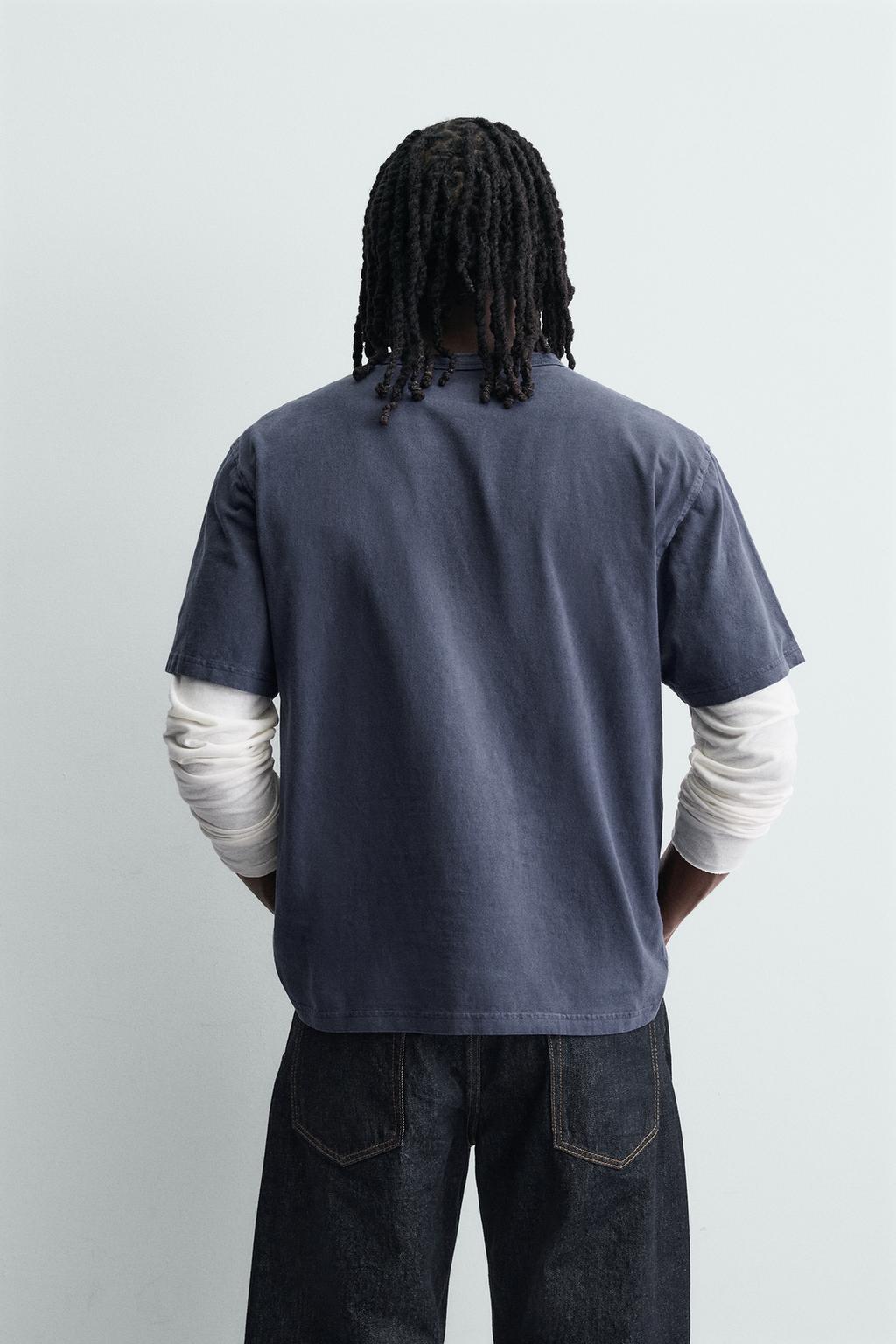 ФУТБОЛКА ХЕНЛИ С ЭФФЕКТОМ ПОТЕРТОСТИ