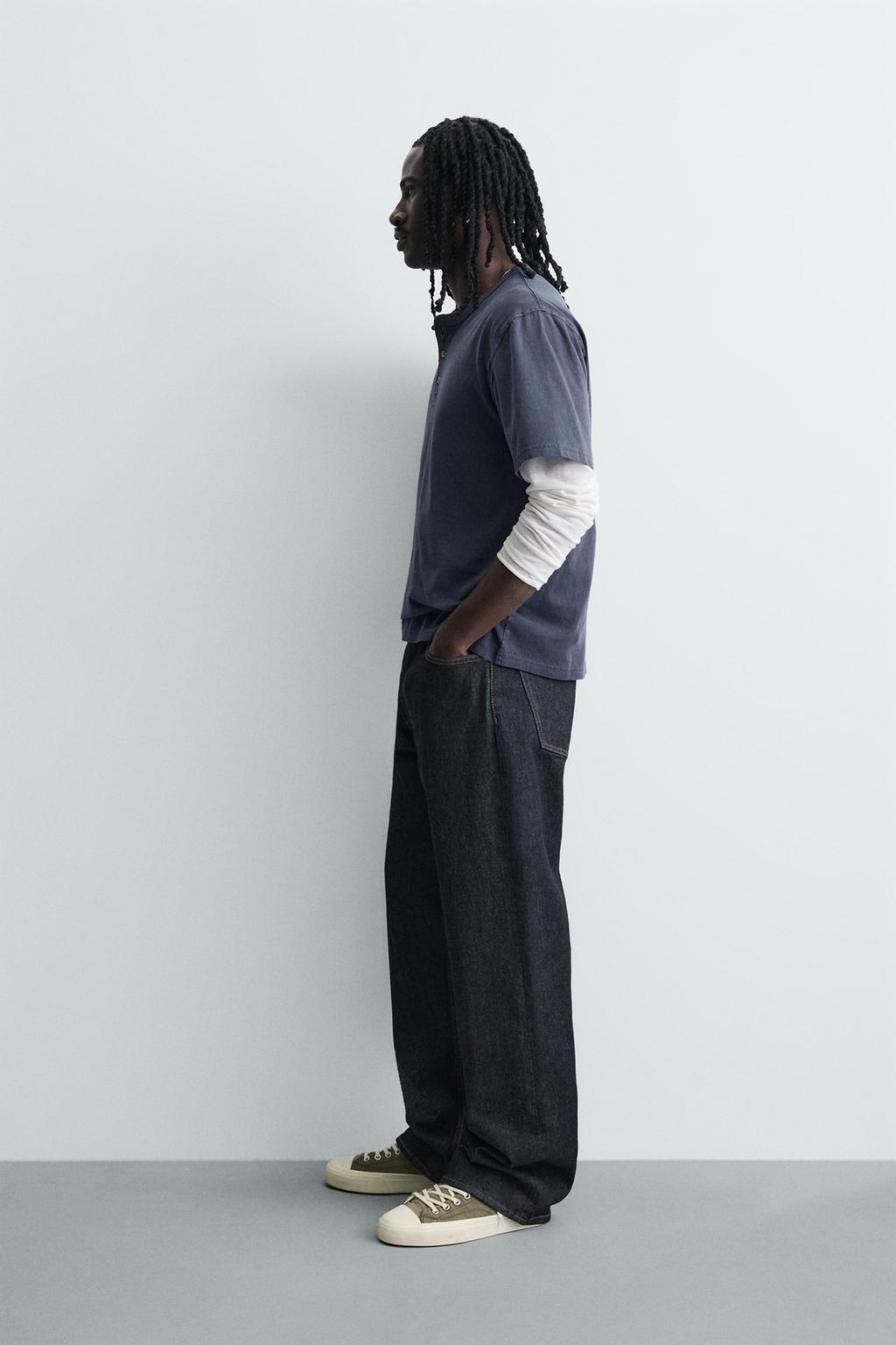 ФУТБОЛКА ХЕНЛИ С ЭФФЕКТОМ ПОТЕРТОСТИ