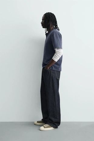 Футболка хенли с эффектом потертости- Заказать в России