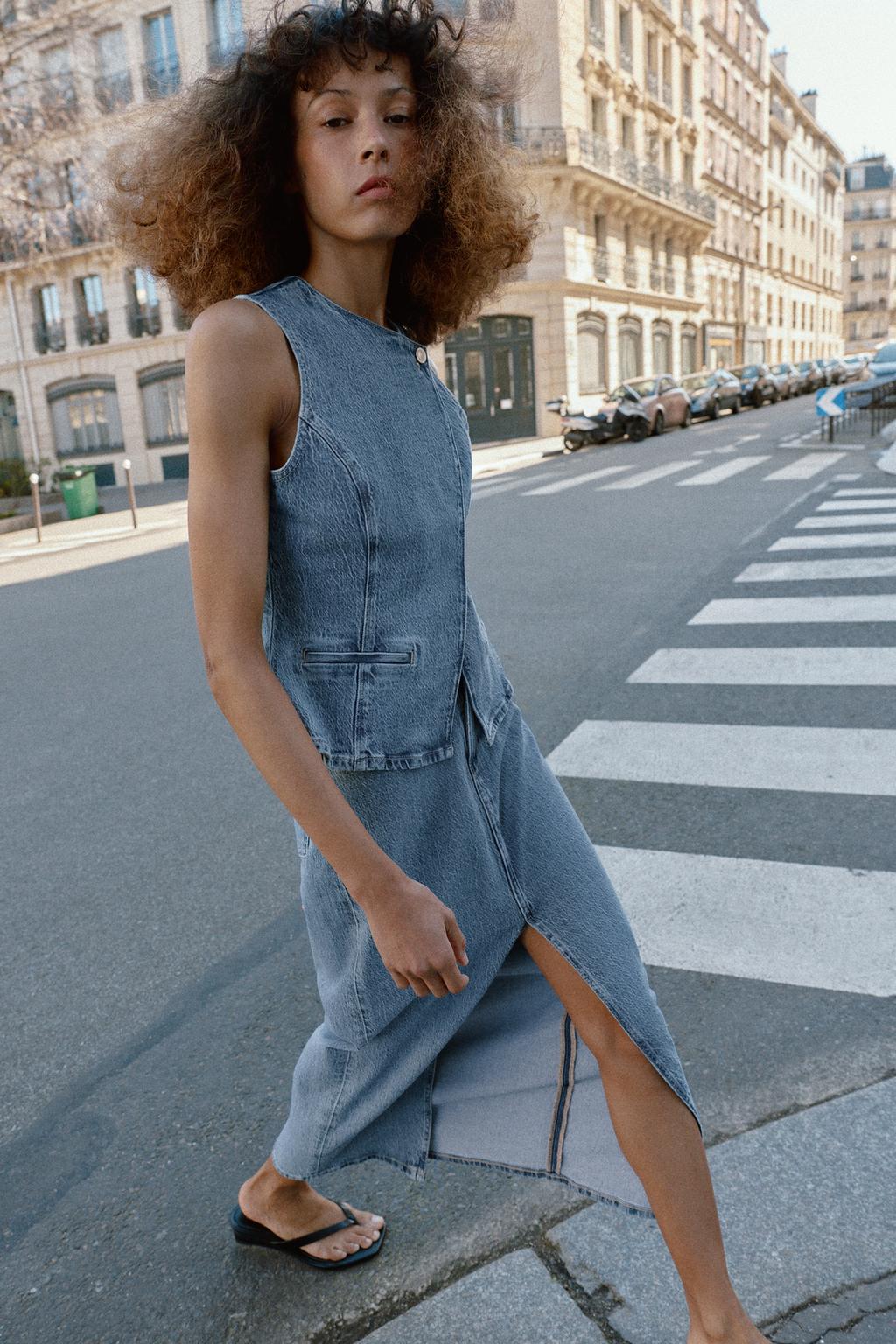 ДВУБОРТНЫЙ ДЖИНСОВЫЙ ЖИЛЕТ Z1975