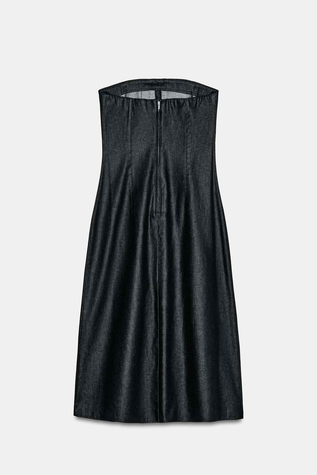 ДЖИНСОВОЕ ПЛАТЬЕ МИДИ TRF БЕЗ БРЕТЕЛЕК