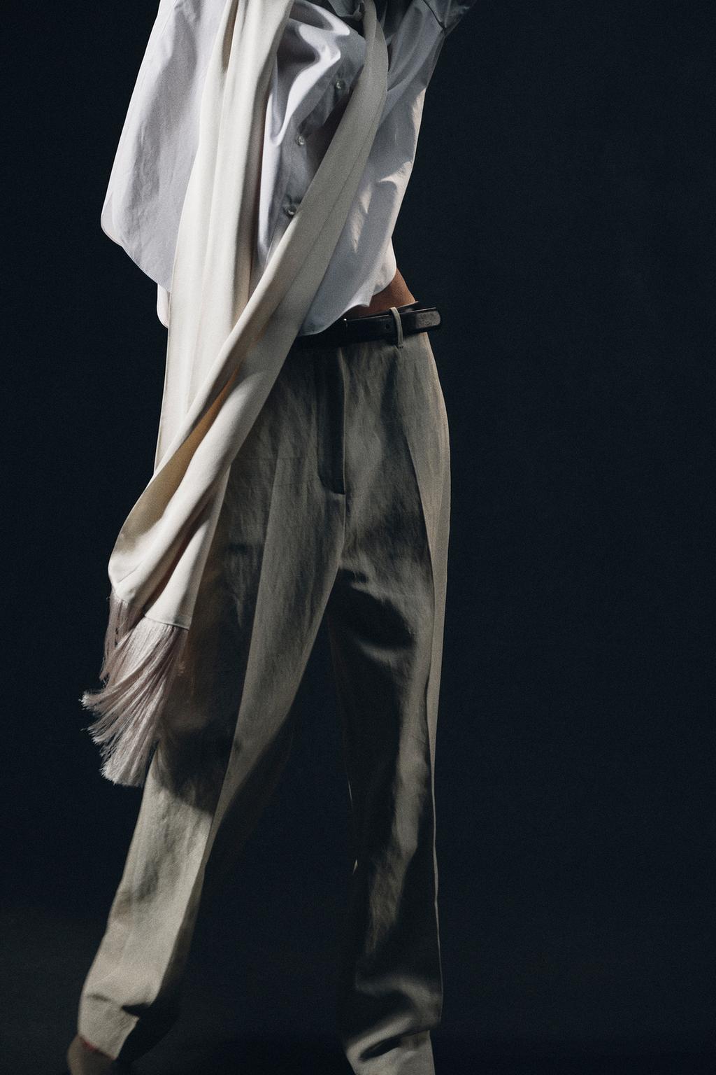 РУБАШКА С БАХРОМОЙ И СЪЕМНЫМ ПЛАТКОМ — коллекция Zara «ZW»