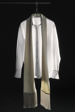 Рубашка с бахромой и съемным платком — коллекция Zara «Zw»- Заказать в России