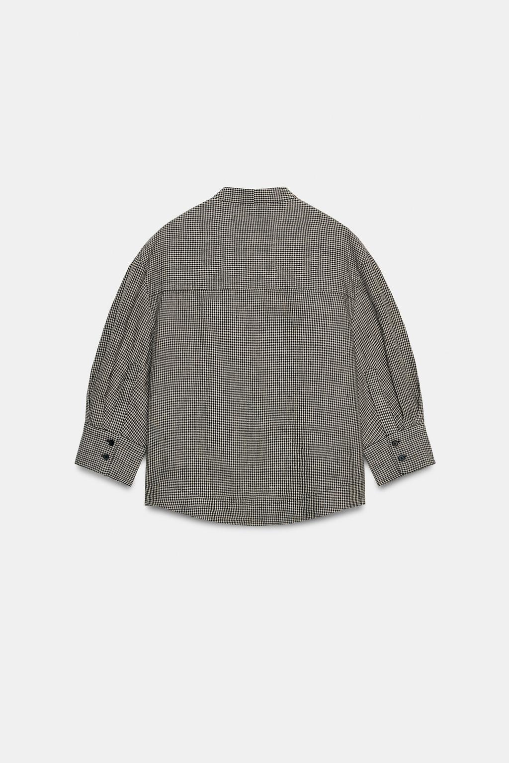 РУБАШКА В КЛЕТКУ ИЗ ЛЬНА — коллекция Zara «ZW»