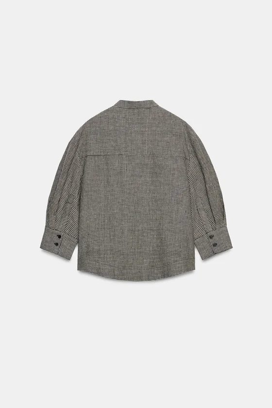 РУБАШКА В КЛЕТКУ ИЗ ЛЬНА — коллекция Zara «ZW»