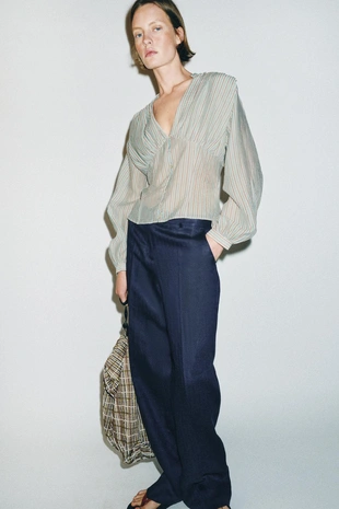 Рубашка в полоску с приталенным силуэтом- Заказать в России