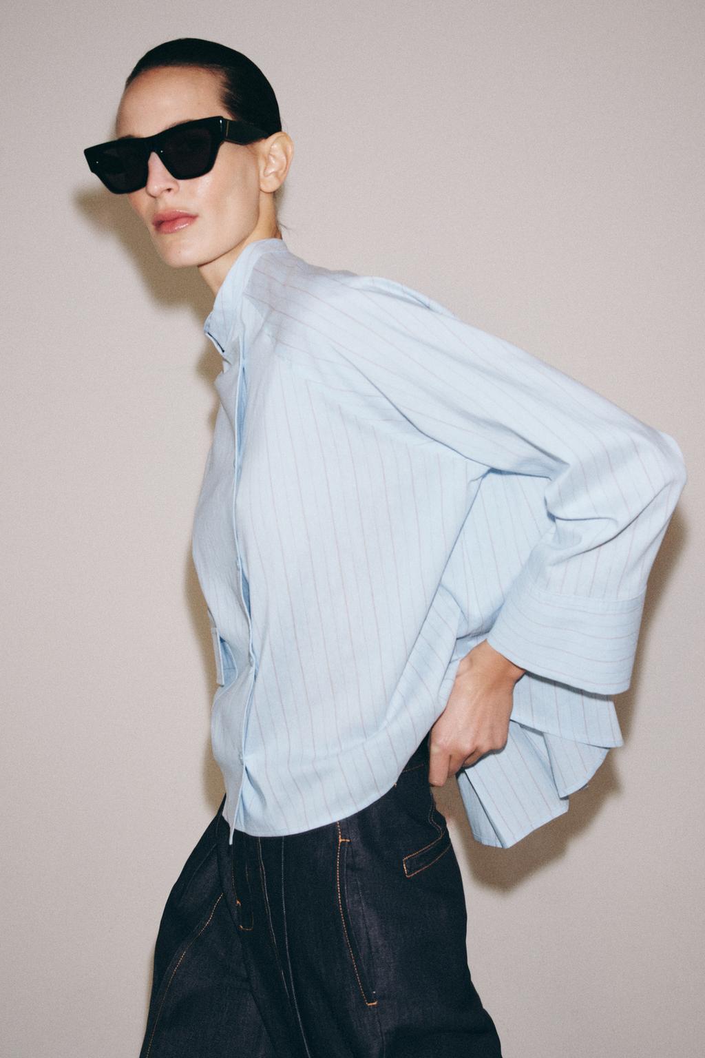 РУБАШКА В ПОЛОСКУ С КАРМАНОМ — коллекция Zara «ZW»