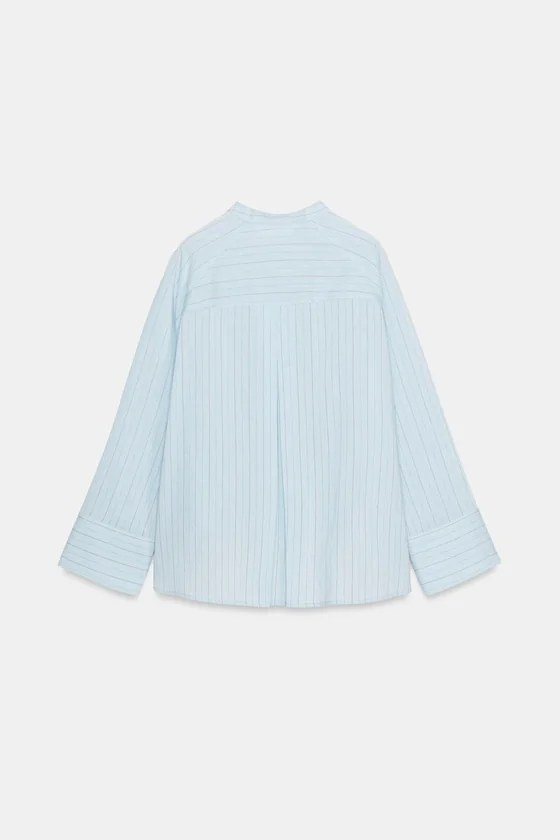 РУБАШКА В ПОЛОСКУ С КАРМАНОМ — коллекция Zara «ZW»