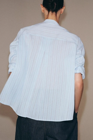 Рубашка в полоску с карманом — коллекция Zara «Zw»- Заказать в России