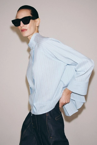 Рубашка в полоску с карманом — коллекция Zara «Zw»- Заказать в России