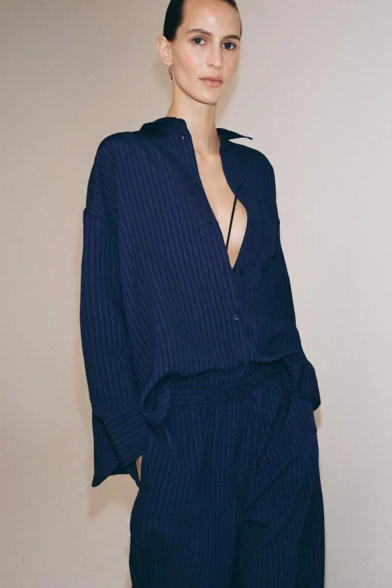 РУБАШКА В ПОЛОСКУ ЖАККАРД — коллекция Zara «ZW»