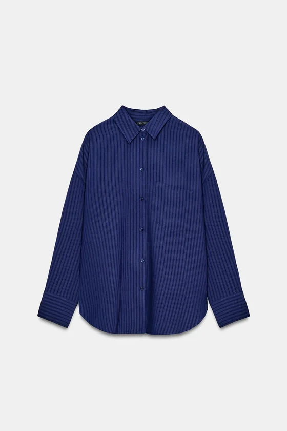 РУБАШКА В ПОЛОСКУ ЖАККАРД — коллекция Zara «ZW»