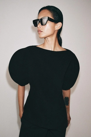 Топ с объемными рукавами — коллекция Zara «Zw»- Заказать в России