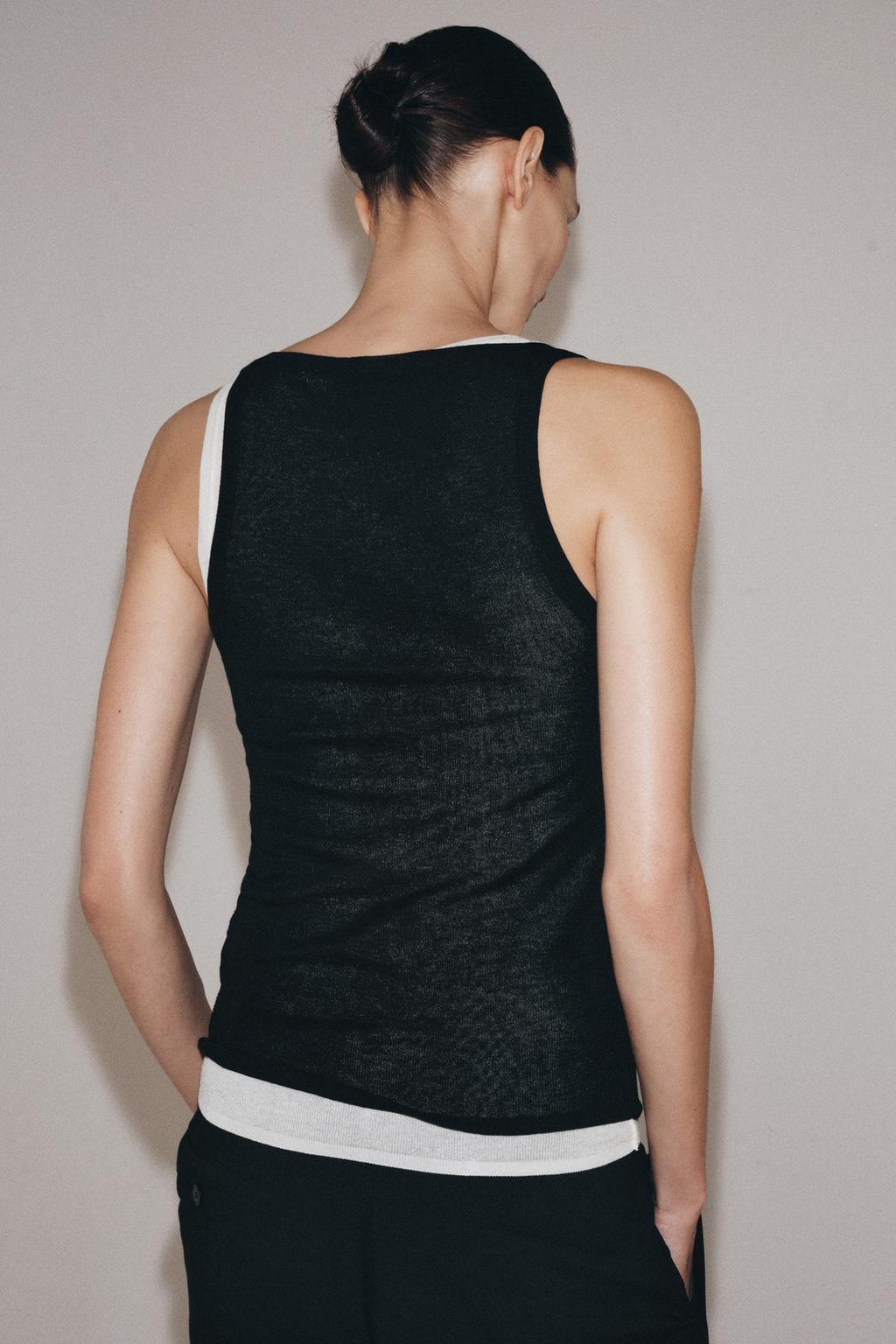 ТОП ИЗ ТОНКОГО ТРИКОТАЖА БЕЗ РУКАВОВ