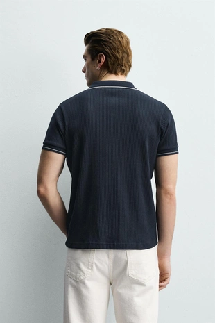 Поло в рубчик стандартной посадки- Заказать в России