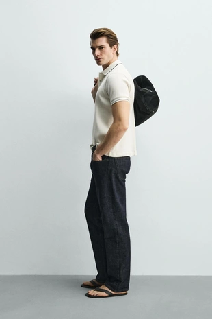 Поло в рубчик стандартной посадки- Заказать в России