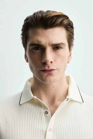 Поло в рубчик стандартной посадки- Заказать в России