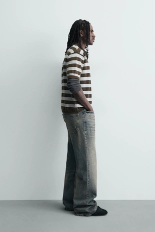 Жаккардовое поло в полоску- Заказать в России