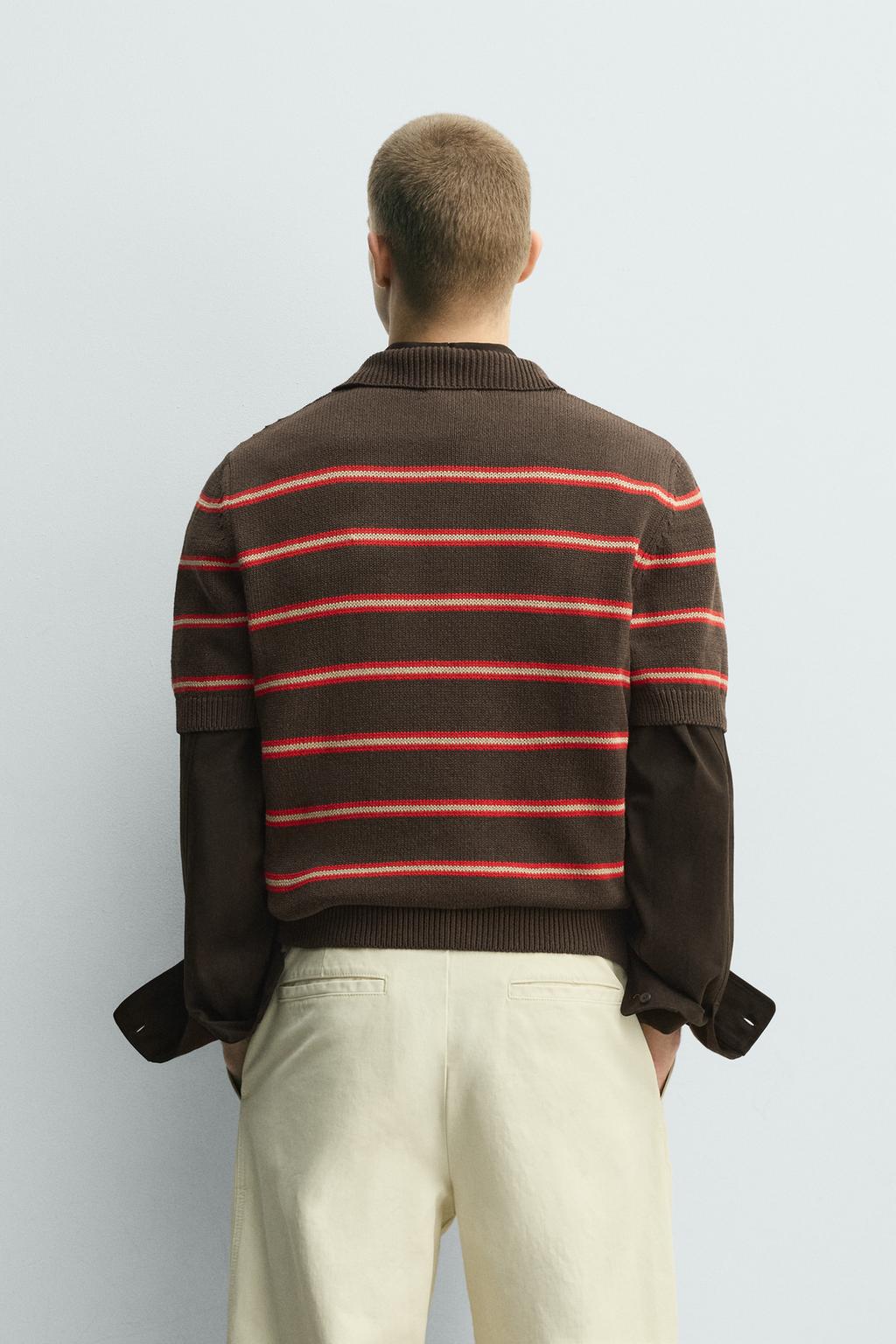 ТРИКОТАЖНОЕ ЖАККАРДОВОЕ ПОЛО В ПОЛОСКУ