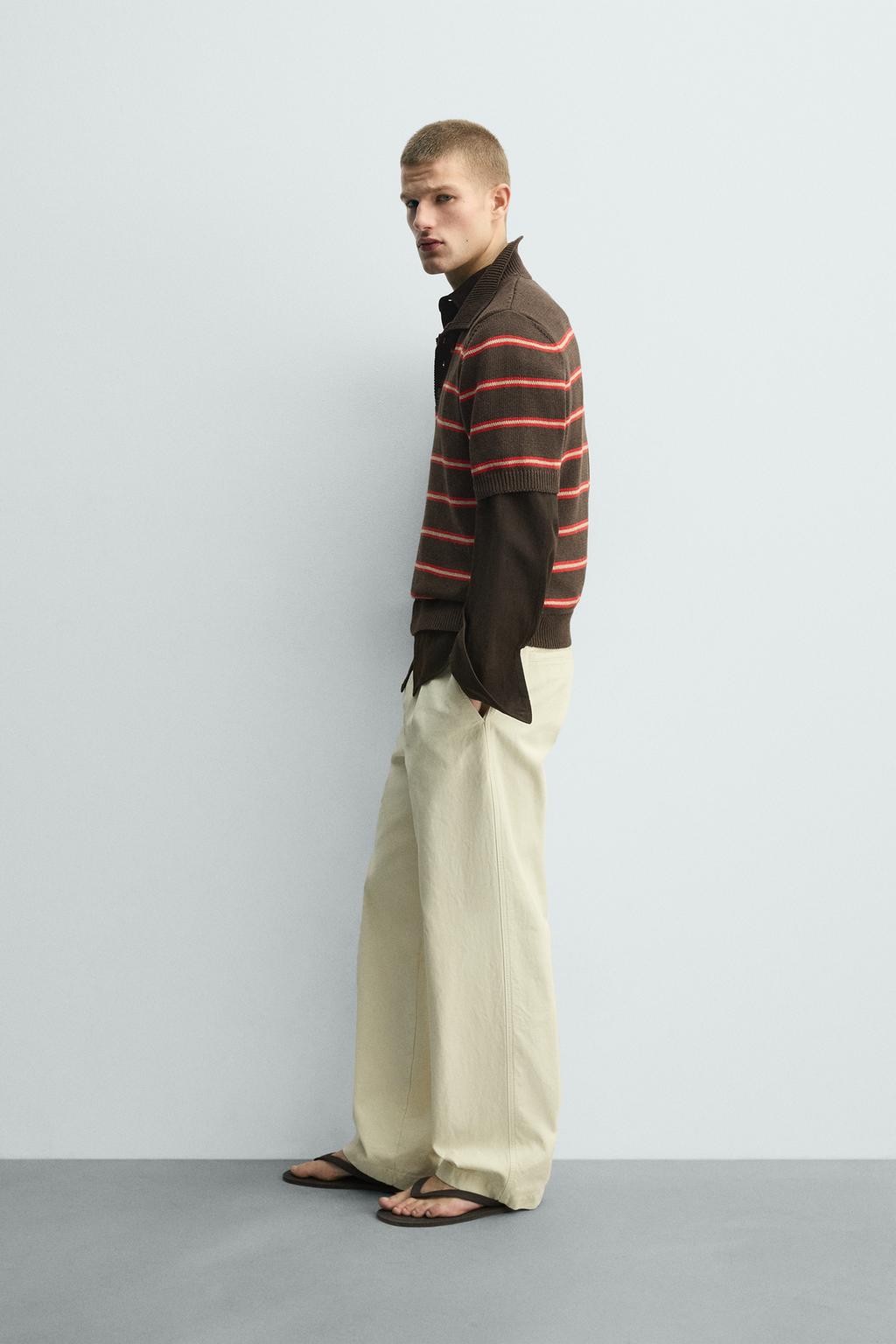 ТРИКОТАЖНОЕ ЖАККАРДОВОЕ ПОЛО В ПОЛОСКУ