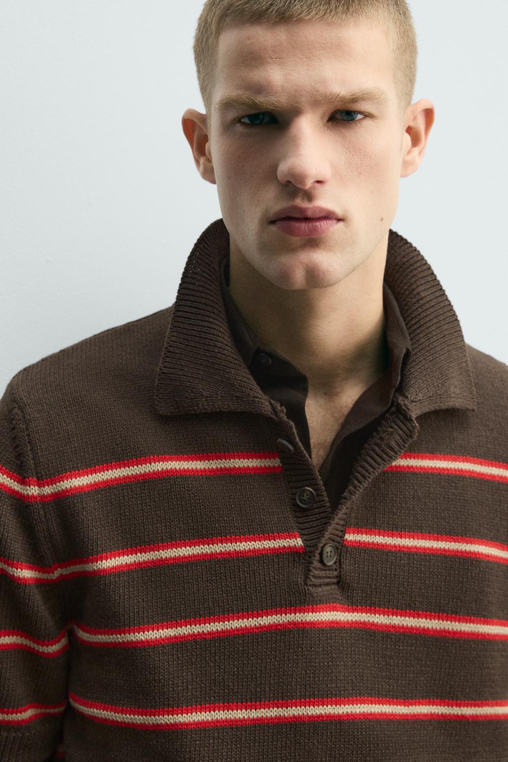 ТРИКОТАЖНОЕ ЖАККАРДОВОЕ ПОЛО В ПОЛОСКУ