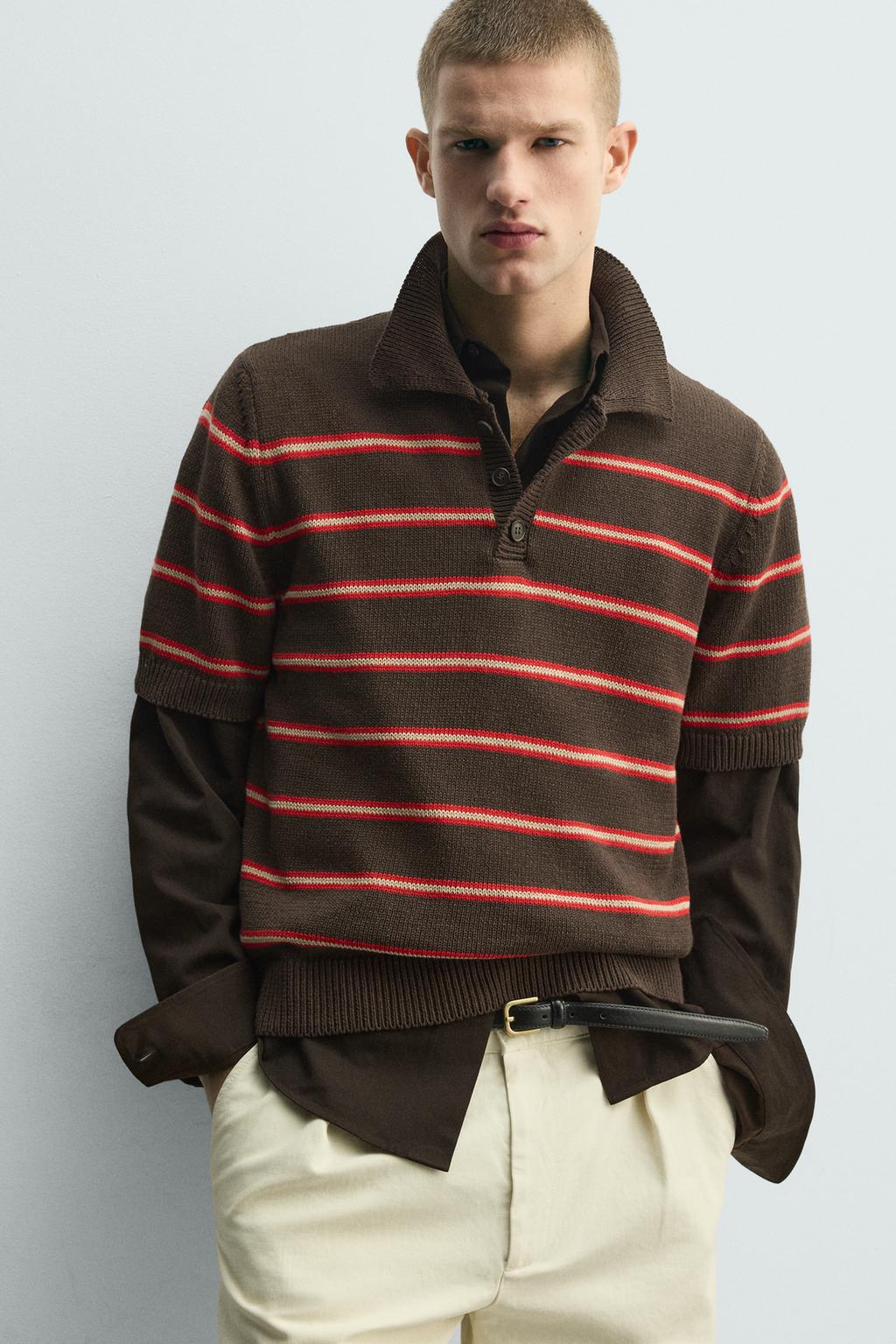 ТРИКОТАЖНОЕ ЖАККАРДОВОЕ ПОЛО В ПОЛОСКУ