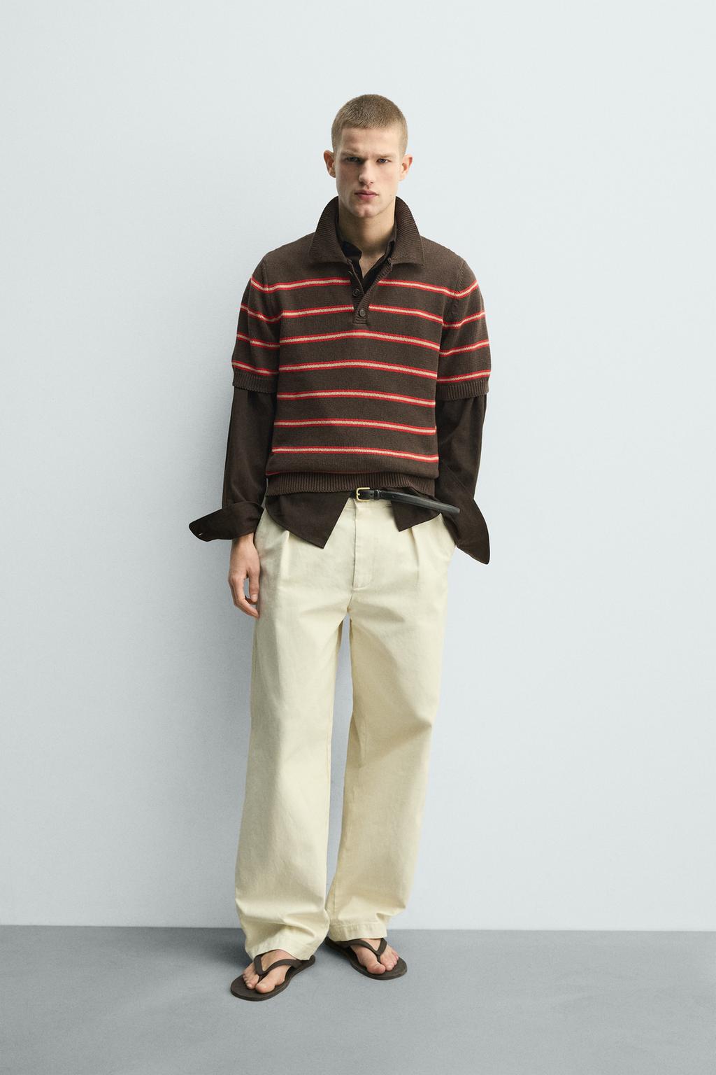 ТРИКОТАЖНОЕ ЖАККАРДОВОЕ ПОЛО В ПОЛОСКУ