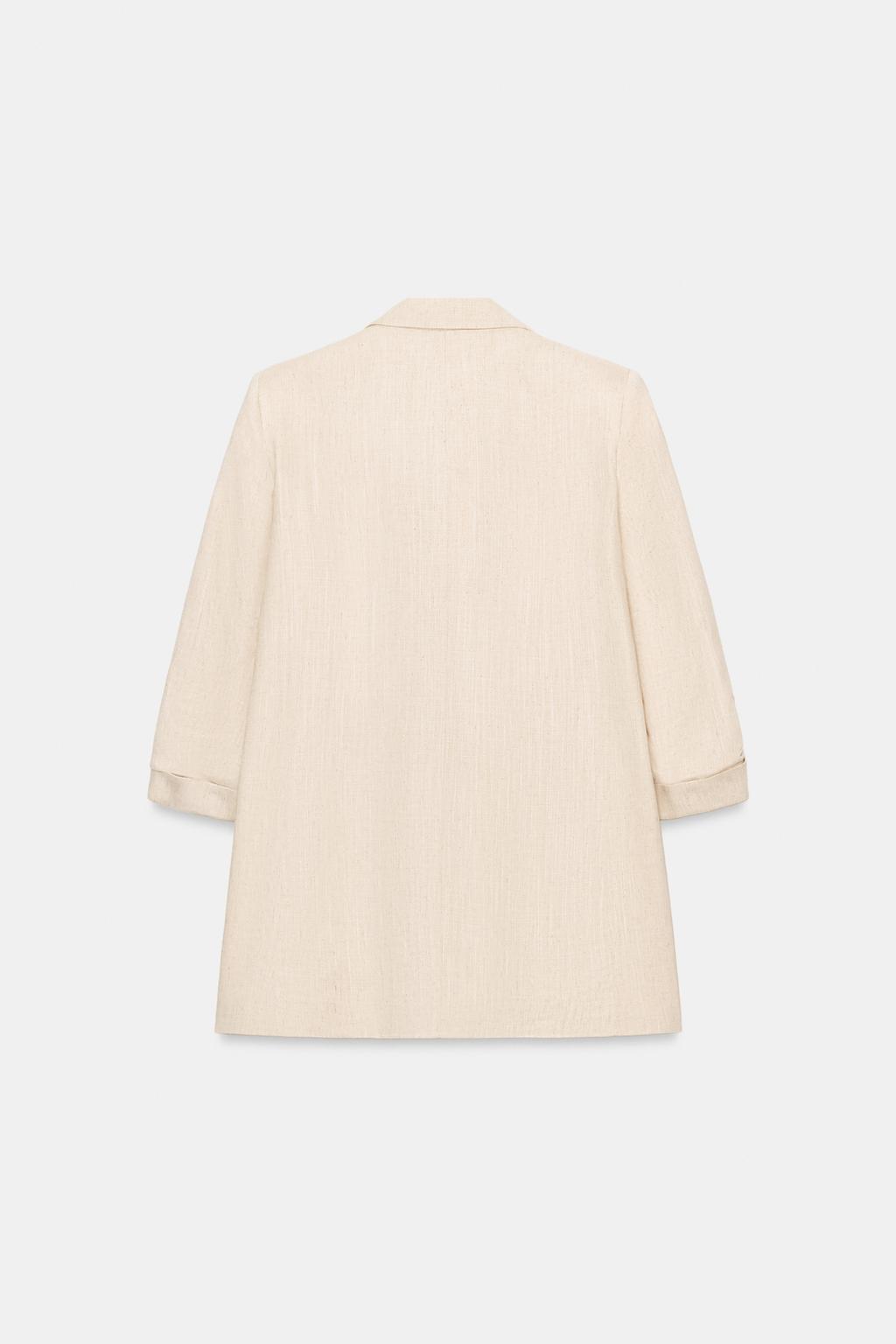 ОТКРЫТЫЙ БЛЕЙЗЕР С ЗАКАЧЕННЫМИ РУКАВАМИ