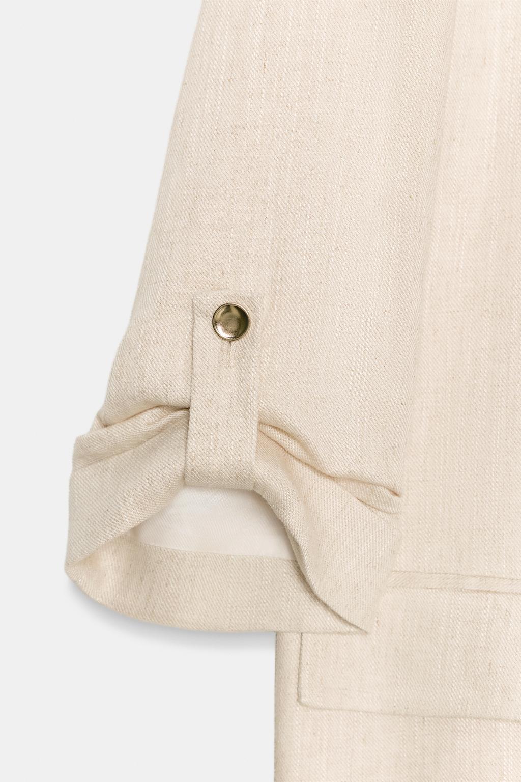 ОТКРЫТЫЙ БЛЕЙЗЕР С ЗАКАЧЕННЫМИ РУКАВАМИ