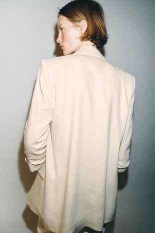 Открытый блейзер с закаченными рукавами- Заказать в России