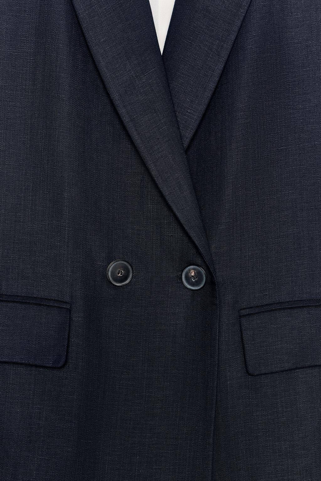 ДВУБОРТНЫЙ БЛЕЙЗЕР ИЗ СМЕСОВОГО ЛЬНА С ПОДВЕРНУТЫМИ РУКАВАМИ