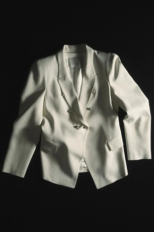 Двубортный блейзер с подплечниками — коллекция Zara «Zw»- Заказать в России