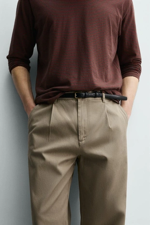 Брюки чинос  со складками- Заказать в России