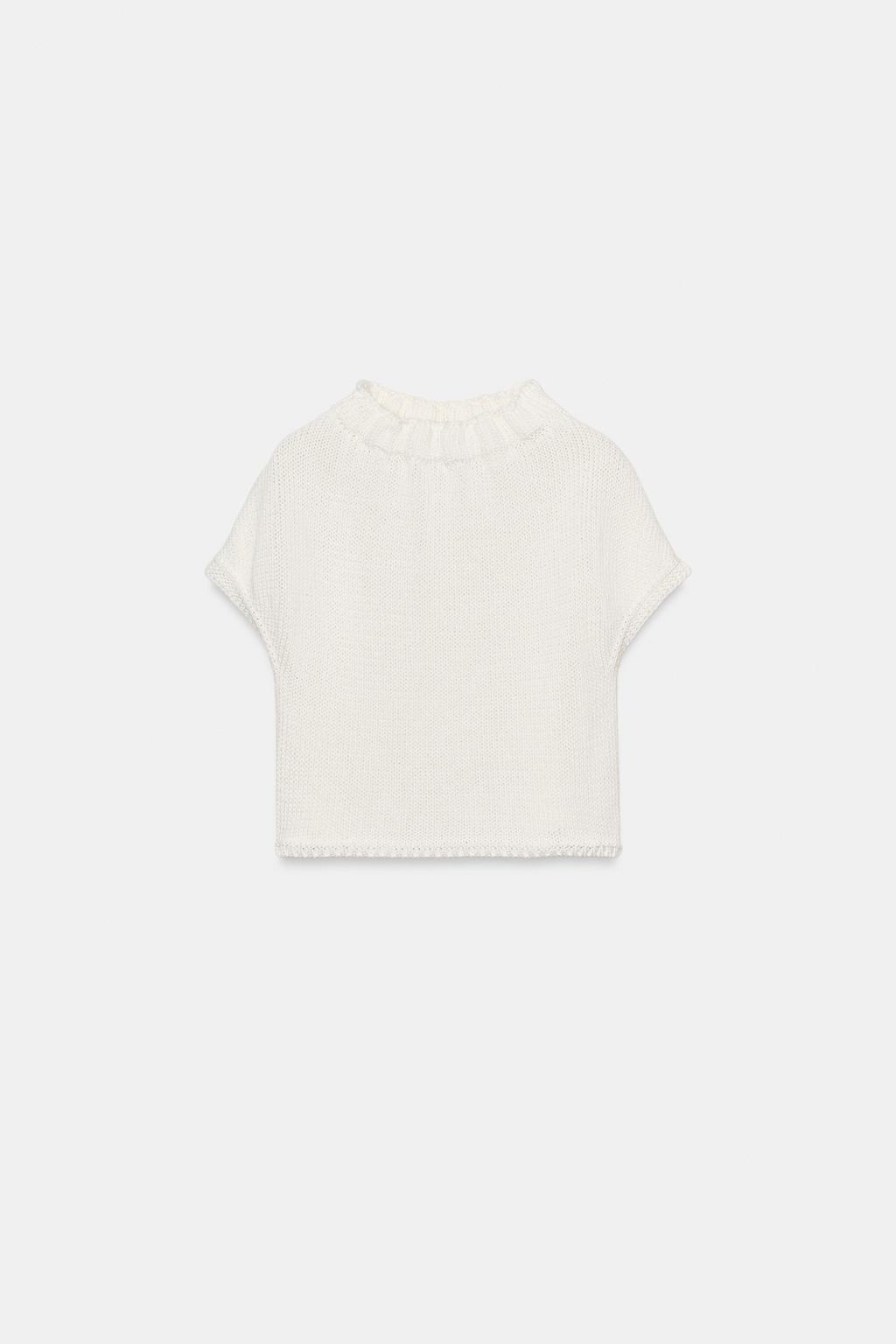 ТРИКОТАЖНЫЙ ТОП С ВОРОТНИКОМ СО СБОРКАМИ