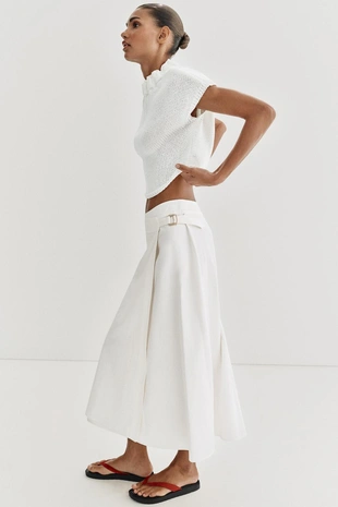 Трикотажный топ с воротником со сборками- Заказать в России