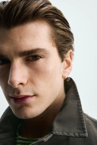 Рубашка-поло из валеного хлопка- Заказать в России