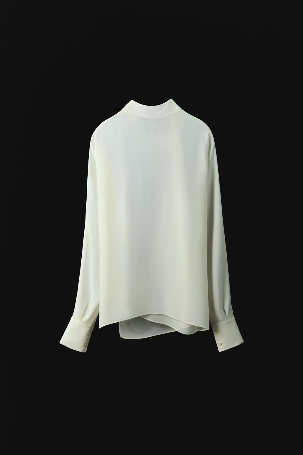 БЛУЗА НА ЗАПАХЕ ИЗ СТРУЯЩЕЙСЯ ТКАНИ — коллекция Zara «ZW»