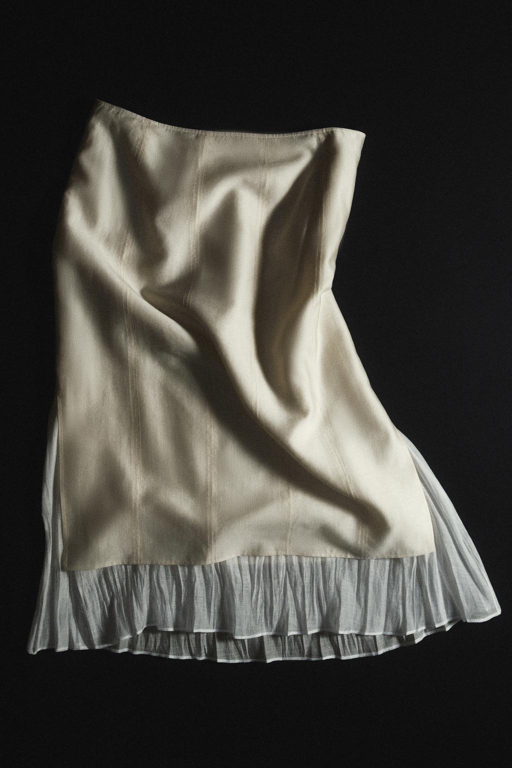 КОМБИНИРОВАННАЯ ЮБКА МИДИ — коллекция Zara «ZW»