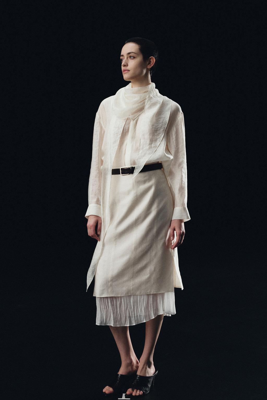 КОМБИНИРОВАННАЯ ЮБКА МИДИ — коллекция Zara «ZW»