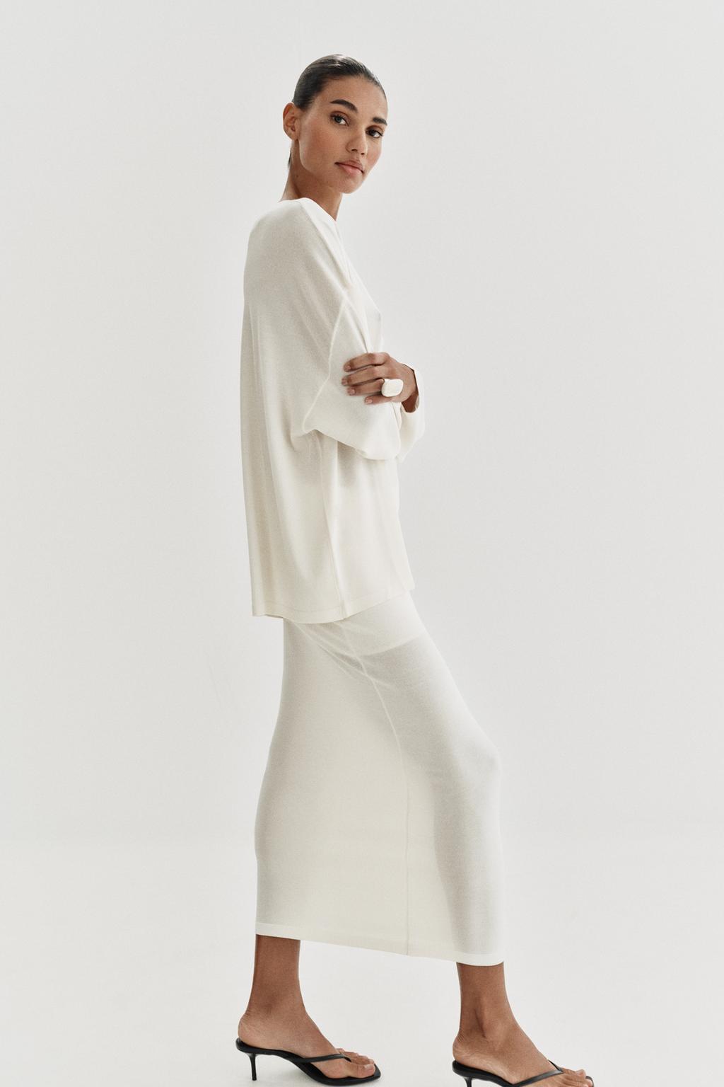 ЮБКА МИДИ ИЗ ТОНКОГО ТРИКОТАЖА