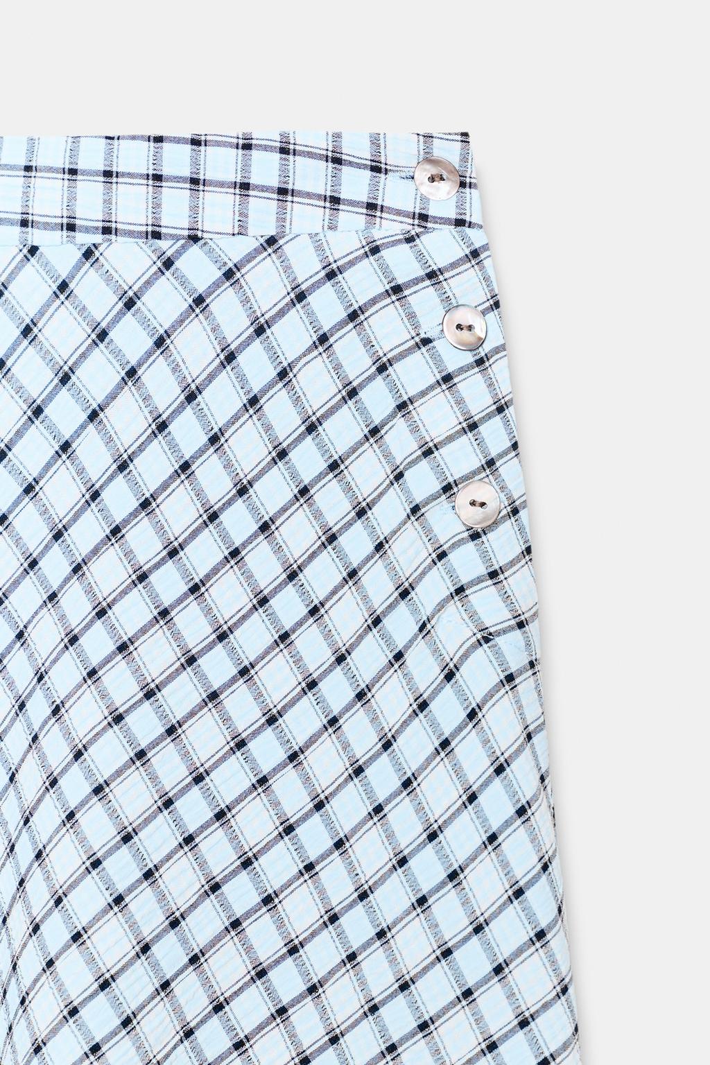 АСИММЕТРИЧНАЯ ЮБКА МИДИ В КЛЕТКУ