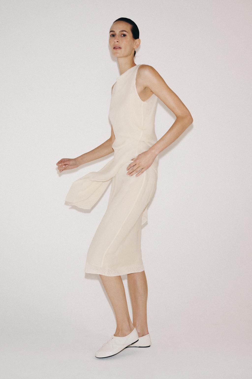 ЮБКА МИДИ С ЭФФЕКТОМ ДВОЙНОЙ ТКАНИ