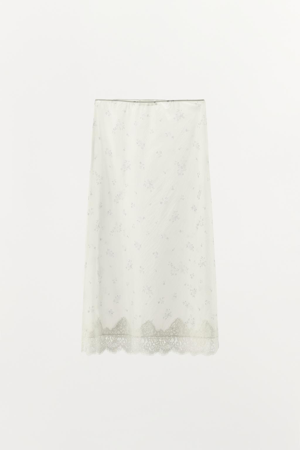 НЕЙЛОНОВАЯ ЮБКА С ЦВЕТОЧНЫМ ПРИНТОМ