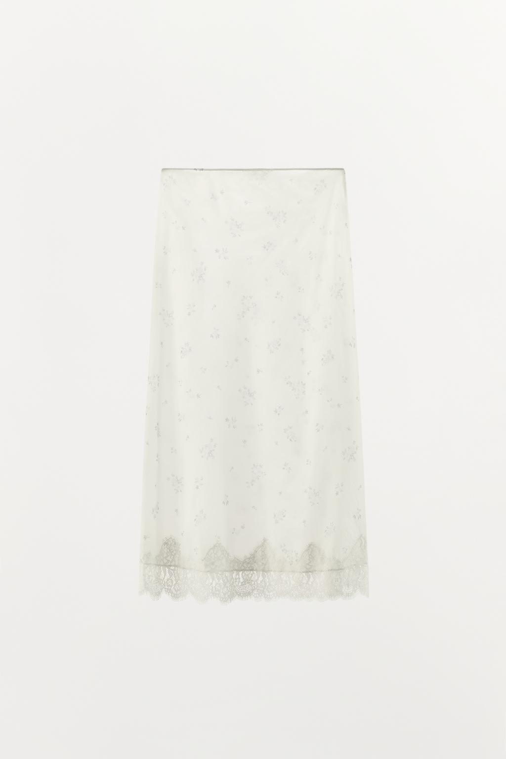 НЕЙЛОНОВАЯ ЮБКА С ЦВЕТОЧНЫМ ПРИНТОМ