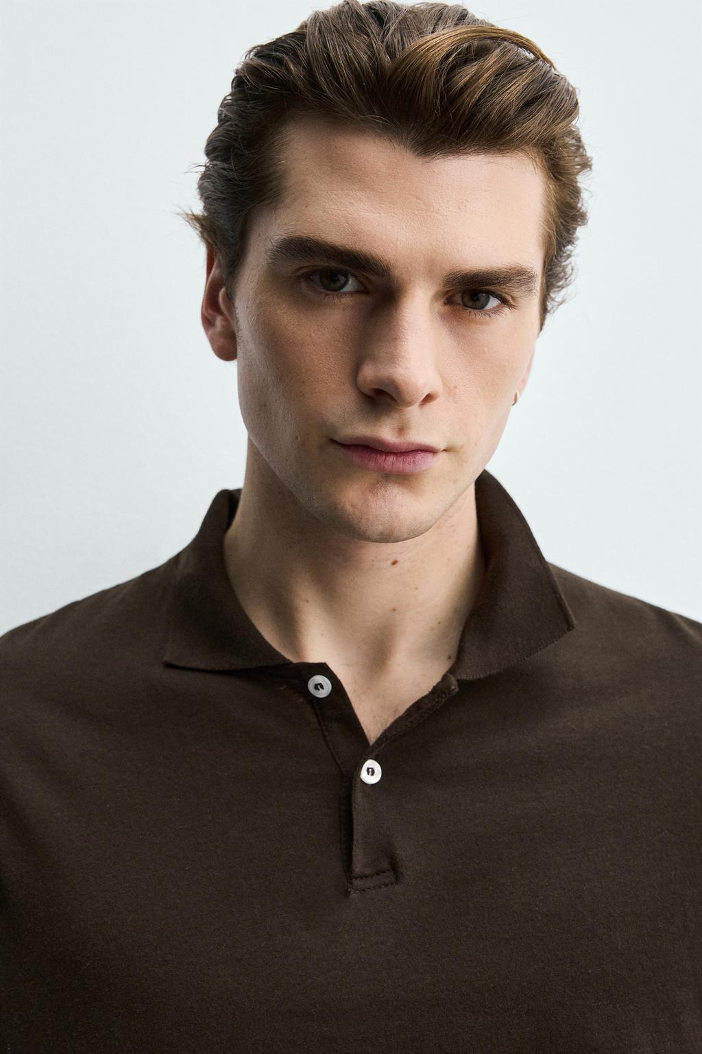 ПОЛО стандартной посадки ИЗ ХЛОПКА С РЕЛЬЕФНЫМ УЗОРОМ